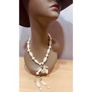 Vintage Silpada Glass Silver Womens Neclace & Earrings Statament Set